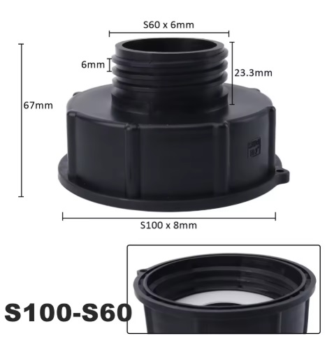 Adaptador IBC S100 a salida macho S60x6